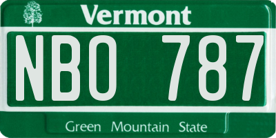VT license plate NBO787