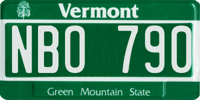 VT license plate NBO790