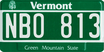 VT license plate NBO813