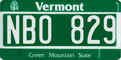 VT license plate NBO829