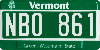 VT license plate NBO861