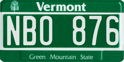 VT license plate NBO876