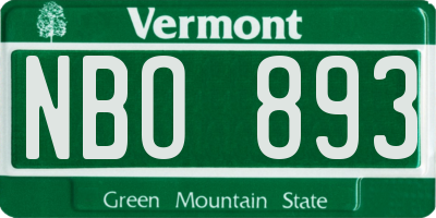 VT license plate NBO893