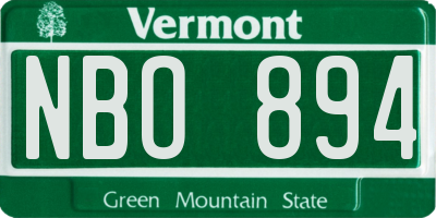 VT license plate NBO894