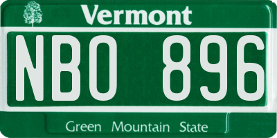 VT license plate NBO896