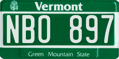 VT license plate NBO897