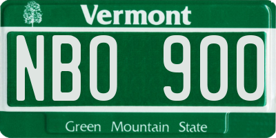 VT license plate NBO900