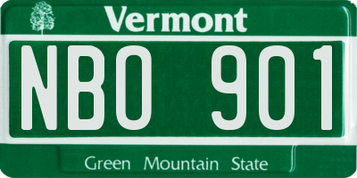 VT license plate NBO901