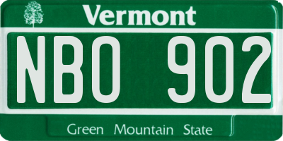 VT license plate NBO902