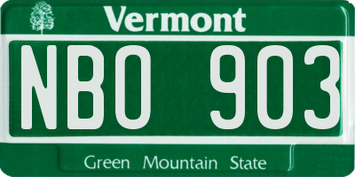 VT license plate NBO903