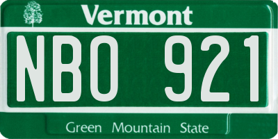 VT license plate NBO921