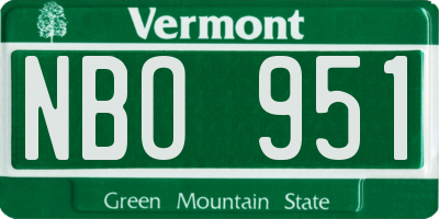 VT license plate NBO951