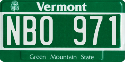 VT license plate NBO971