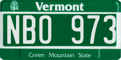 VT license plate NBO973