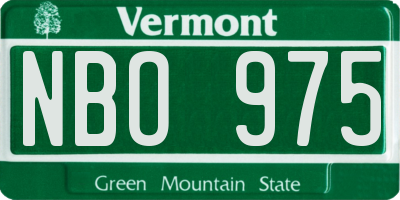 VT license plate NBO975