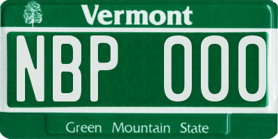 VT license plate NBP000