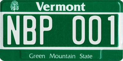 VT license plate NBP001