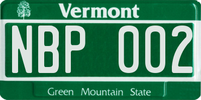 VT license plate NBP002
