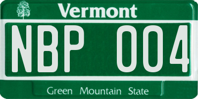 VT license plate NBP004