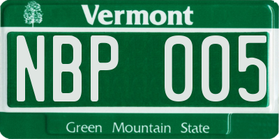 VT license plate NBP005