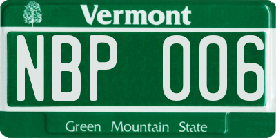 VT license plate NBP006