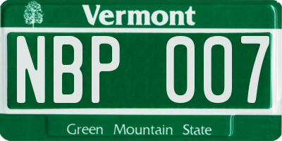 VT license plate NBP007