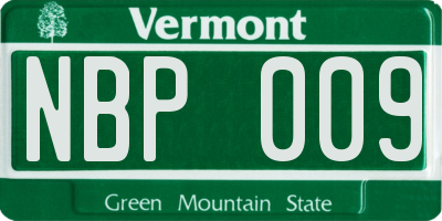 VT license plate NBP009