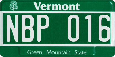 VT license plate NBP016
