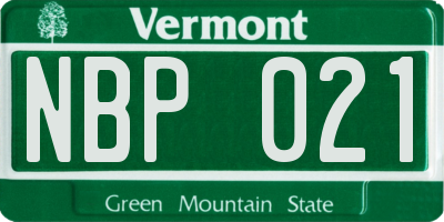 VT license plate NBP021