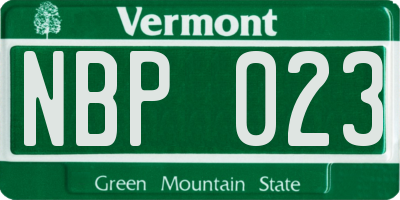 VT license plate NBP023