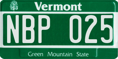 VT license plate NBP025