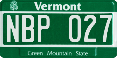 VT license plate NBP027