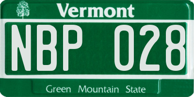VT license plate NBP028