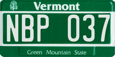 VT license plate NBP037