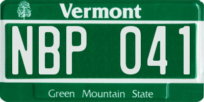 VT license plate NBP041