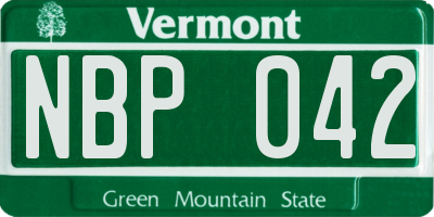 VT license plate NBP042