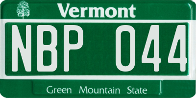 VT license plate NBP044