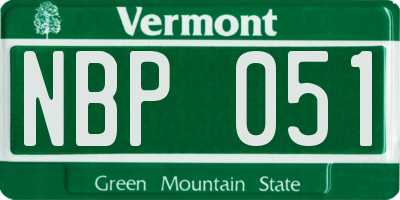 VT license plate NBP051