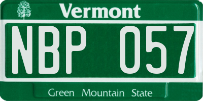 VT license plate NBP057