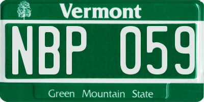 VT license plate NBP059