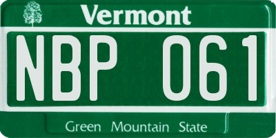 VT license plate NBP061
