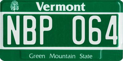 VT license plate NBP064