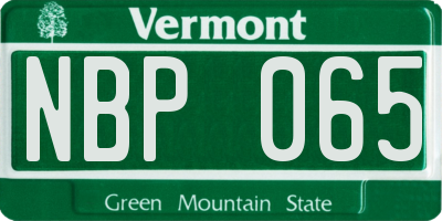 VT license plate NBP065