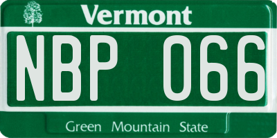 VT license plate NBP066