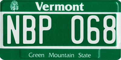 VT license plate NBP068