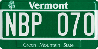 VT license plate NBP070