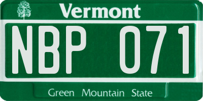 VT license plate NBP071
