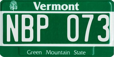VT license plate NBP073