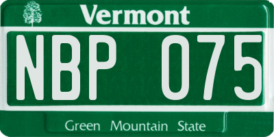 VT license plate NBP075