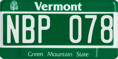 VT license plate NBP078